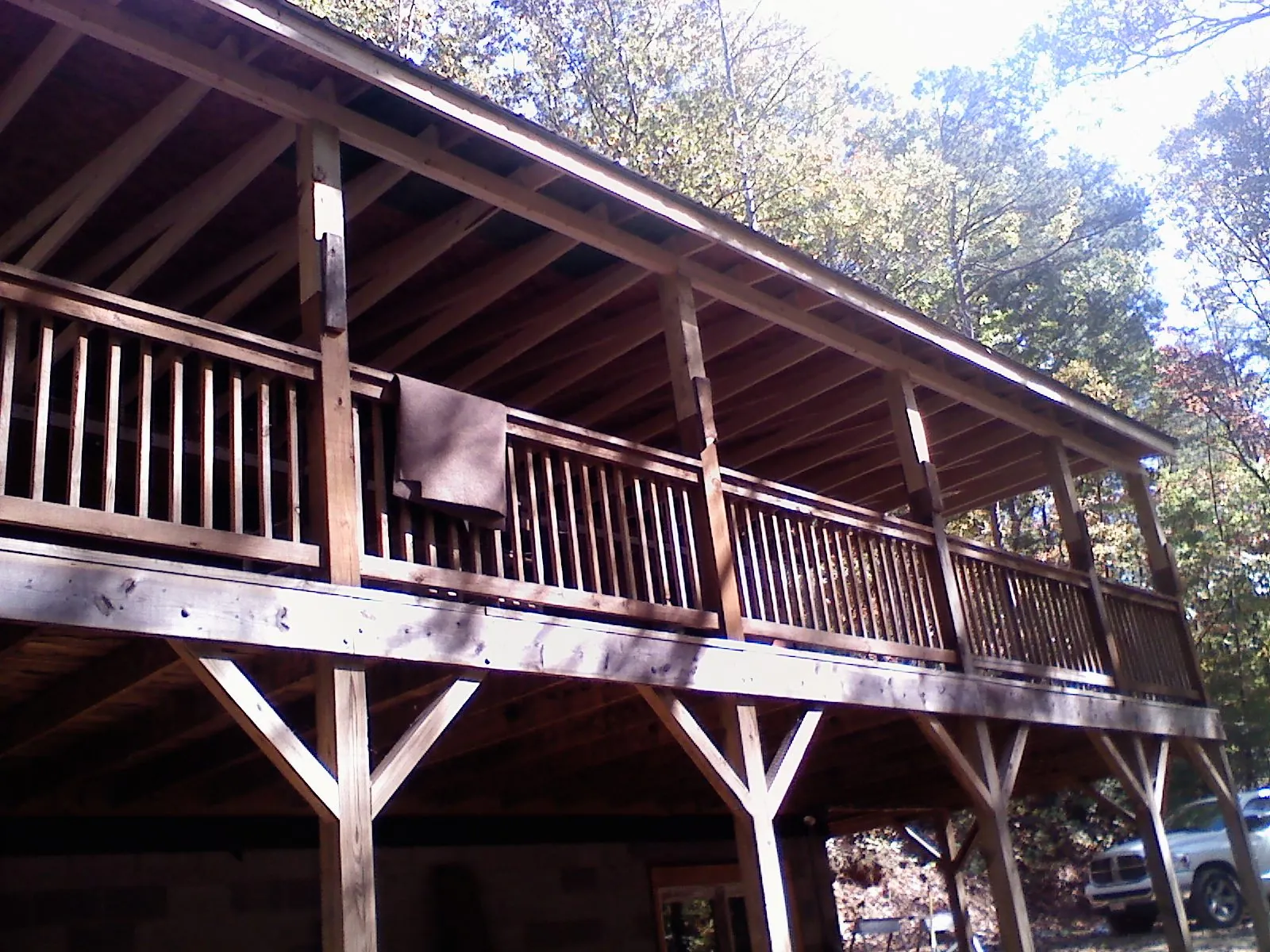 Timber framing under a new elevated porch and deck — Roof Leak Repair in Maytown by Roofing Brothers